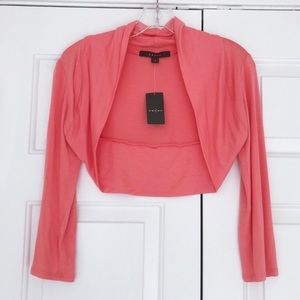 NWT Coral Pink Cropped Shrug